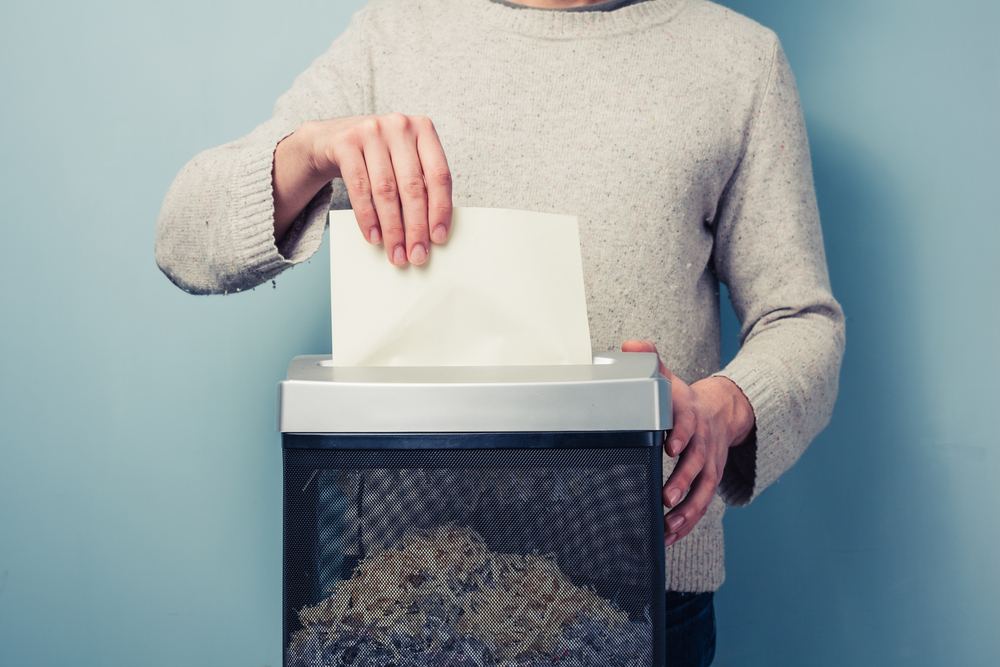 a person doing some document shredding